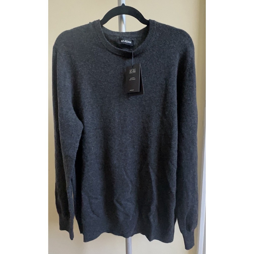 New With Tags NAADAM The Original 100% Cashmere Sweater Men's Gray Size XL - Picture 2 of 9